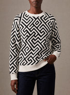 "Zamu" Sweatshirt — close view of the crew neck, raglan seams and ribbed trims