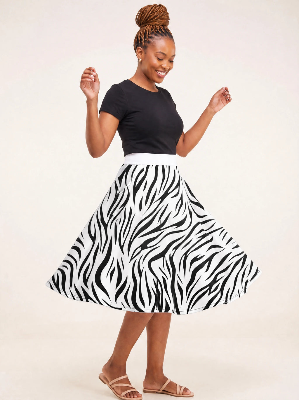 "Milia" Twirl Skirt — twirling, skirt flared out