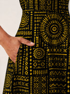 "Lamu" V Neck Midi Dress