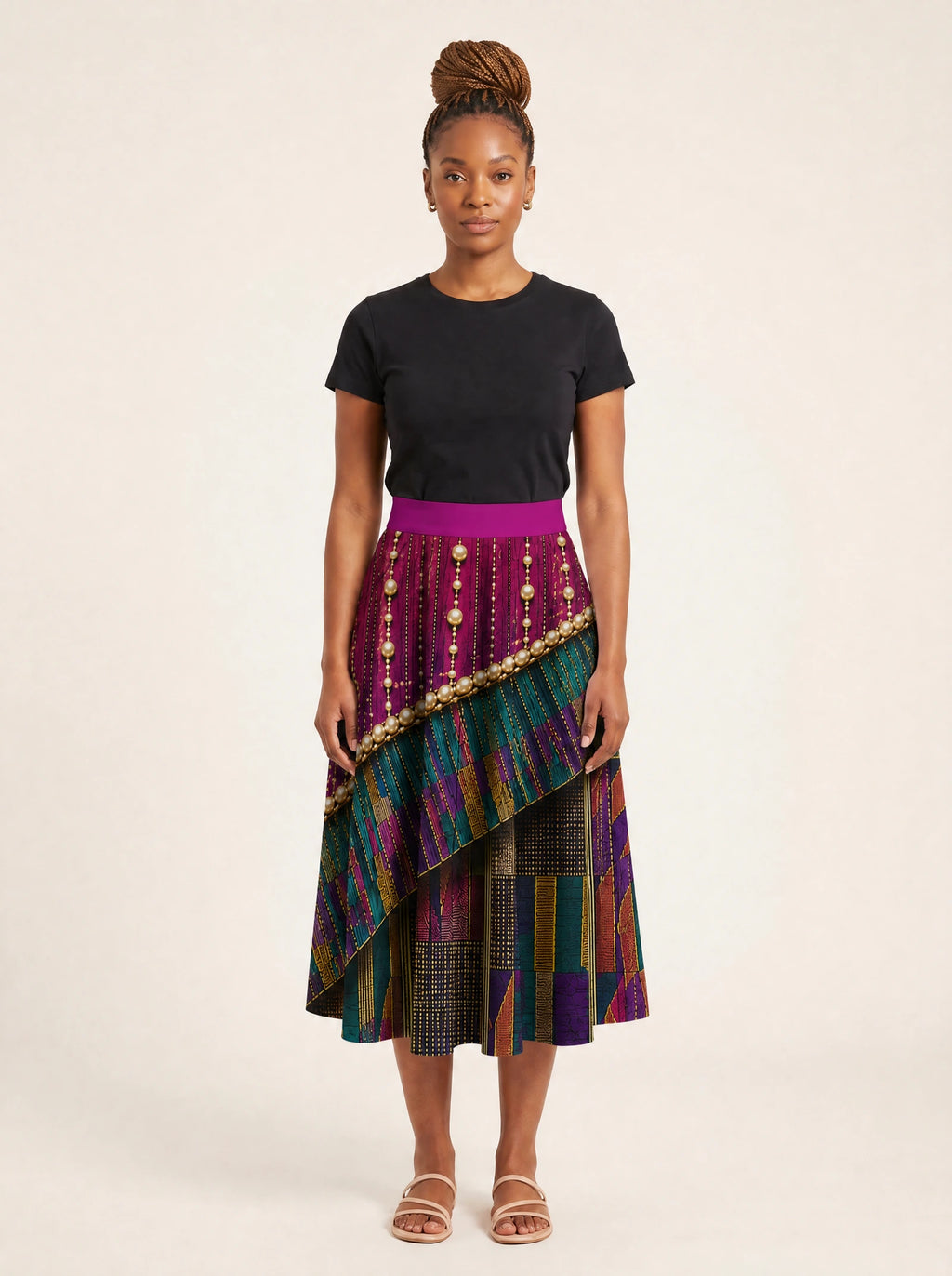"Lulu" Twirl Skirt — full length on model