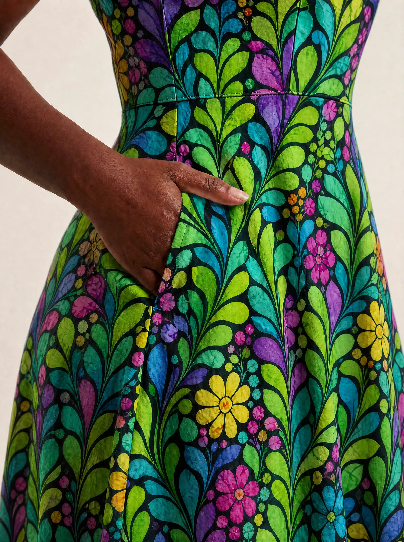 "Zumaridi" V Neck Midi Dress