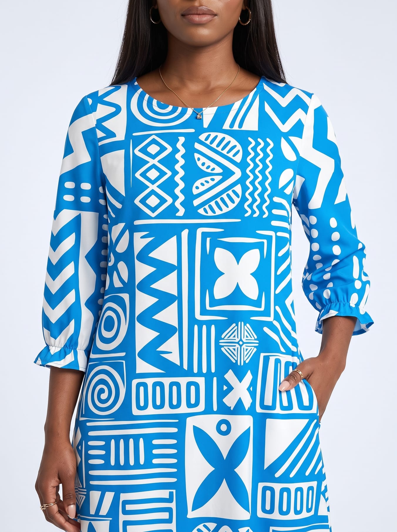 "Anga" Long Sleeve Maxi Dress