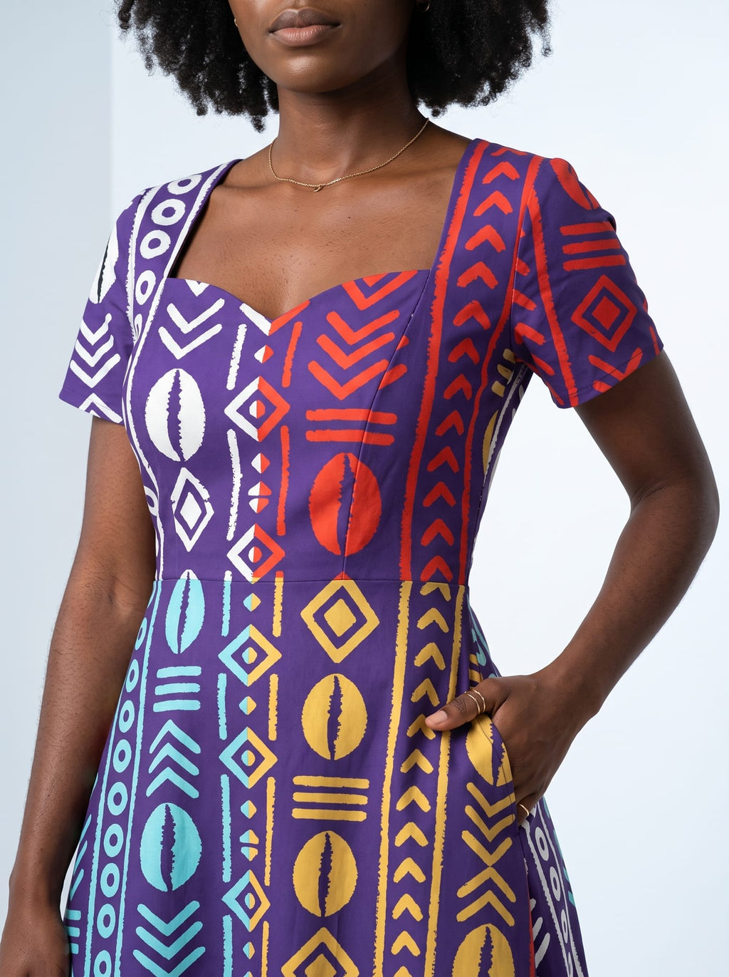 "Oshun Zamani" Sweetheart Midi Dress