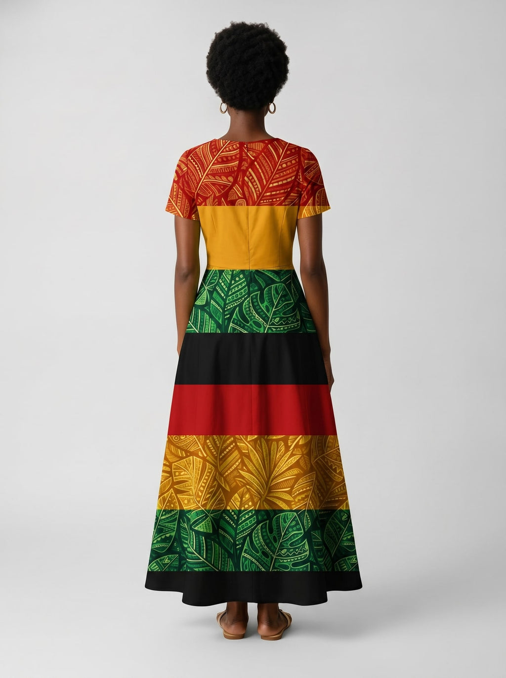 "Accra" Short Sleeve Maxi Dress