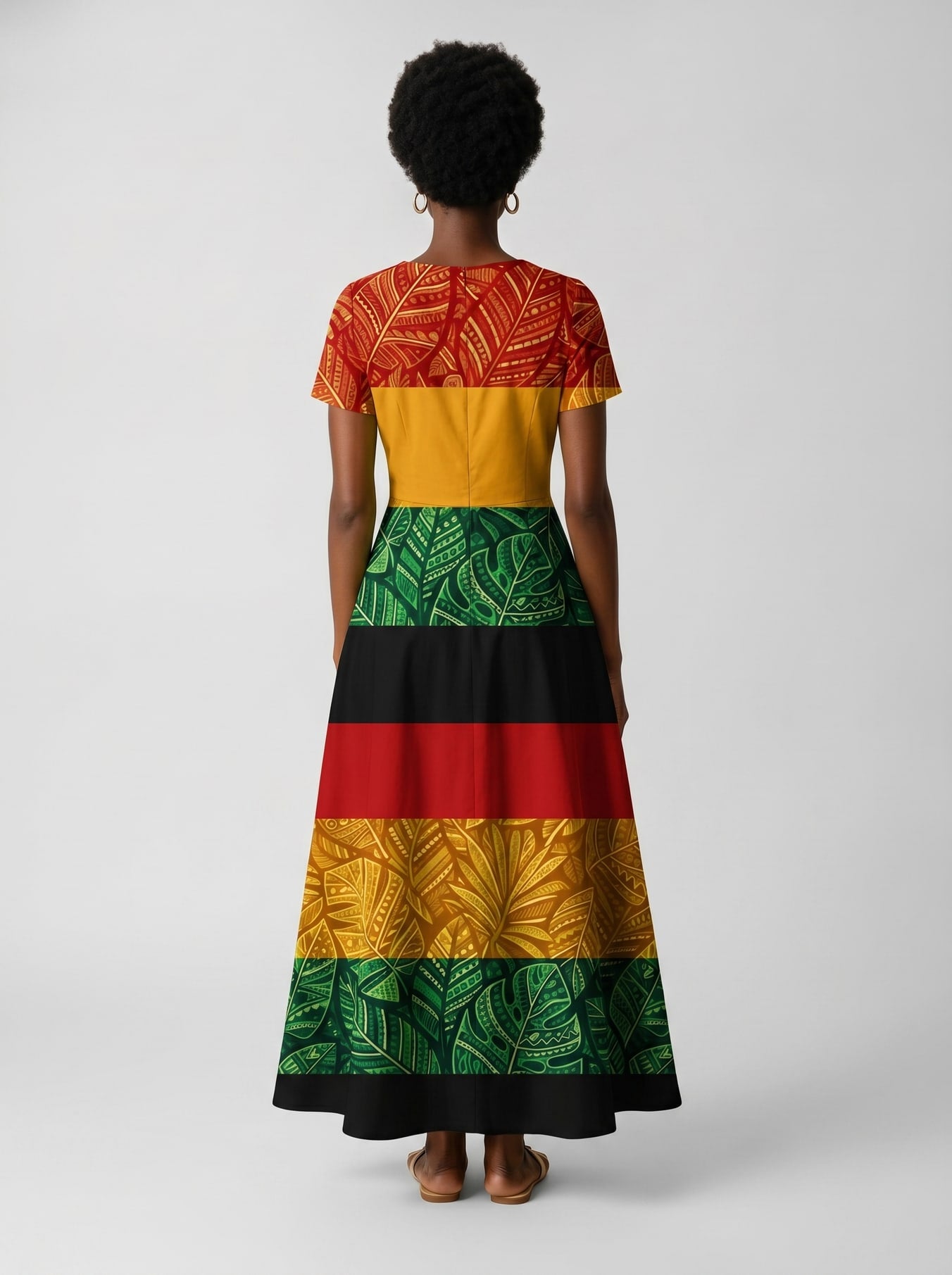 "Accra" Short Sleeve Maxi Dress