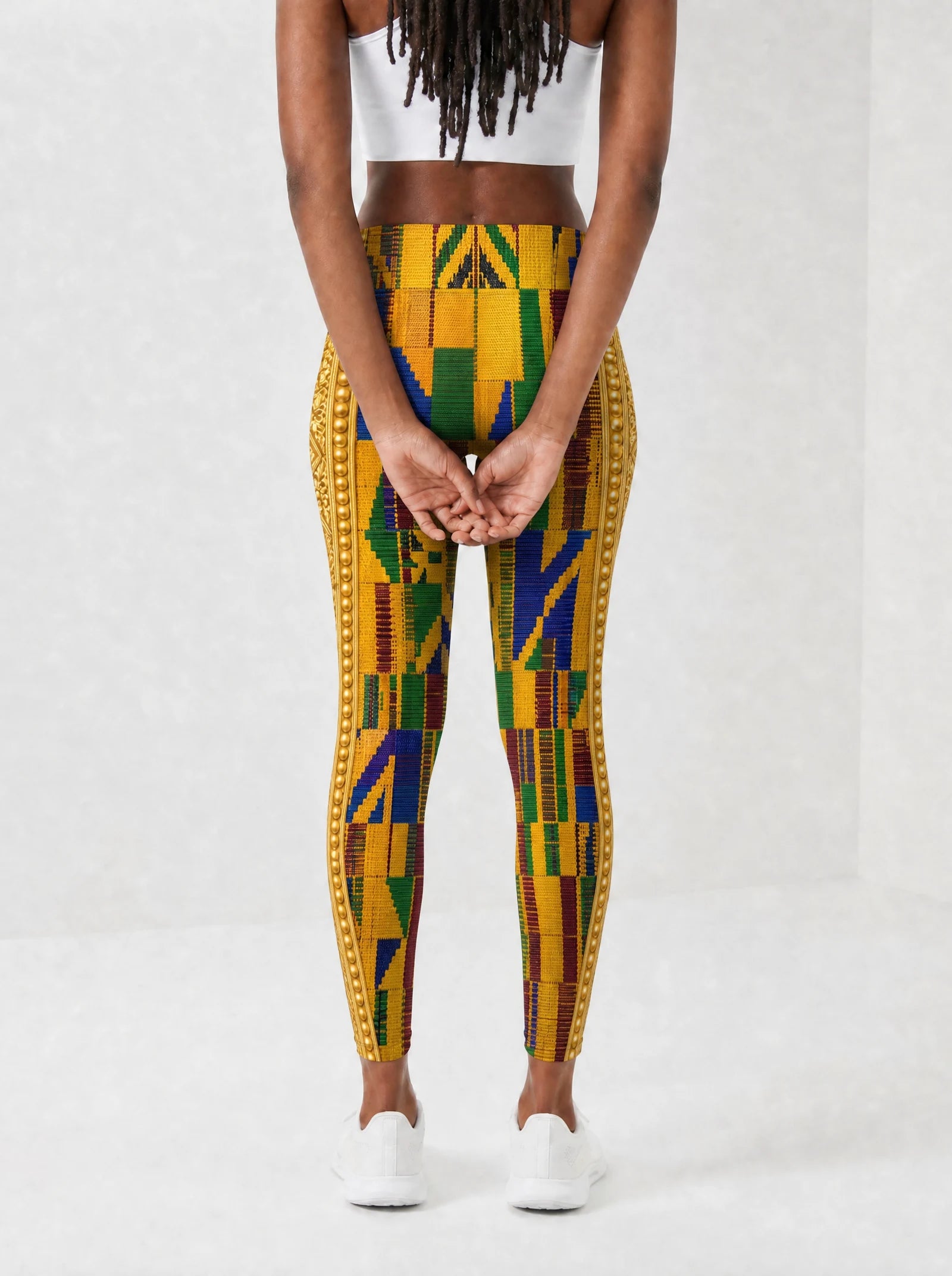 "Kente" Leggings — back view on model