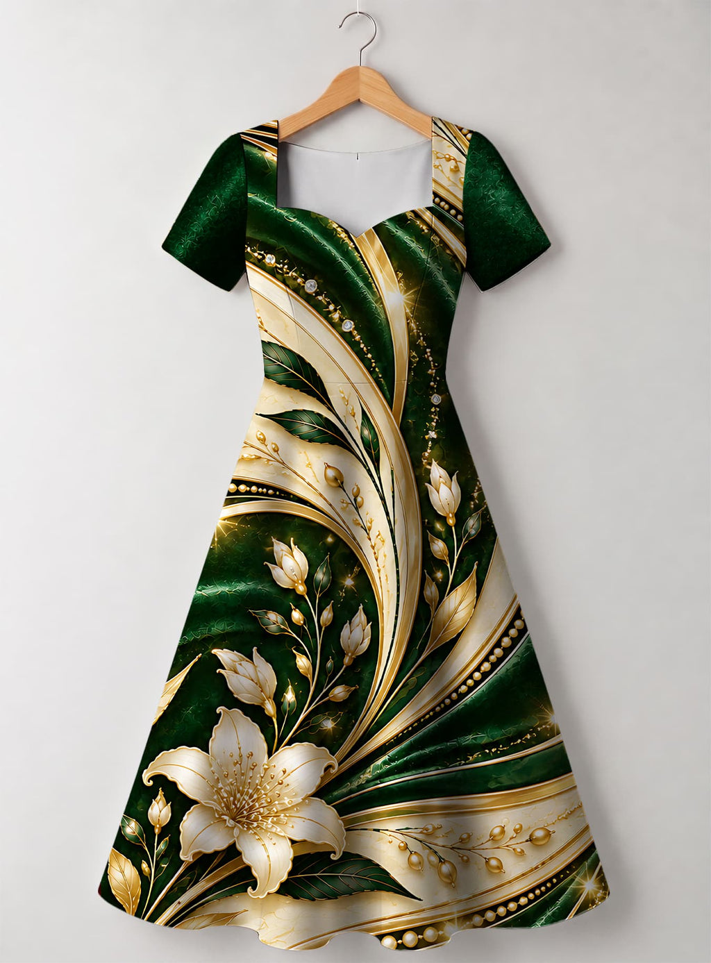 "Shanga" Sweetheart Midi Dress