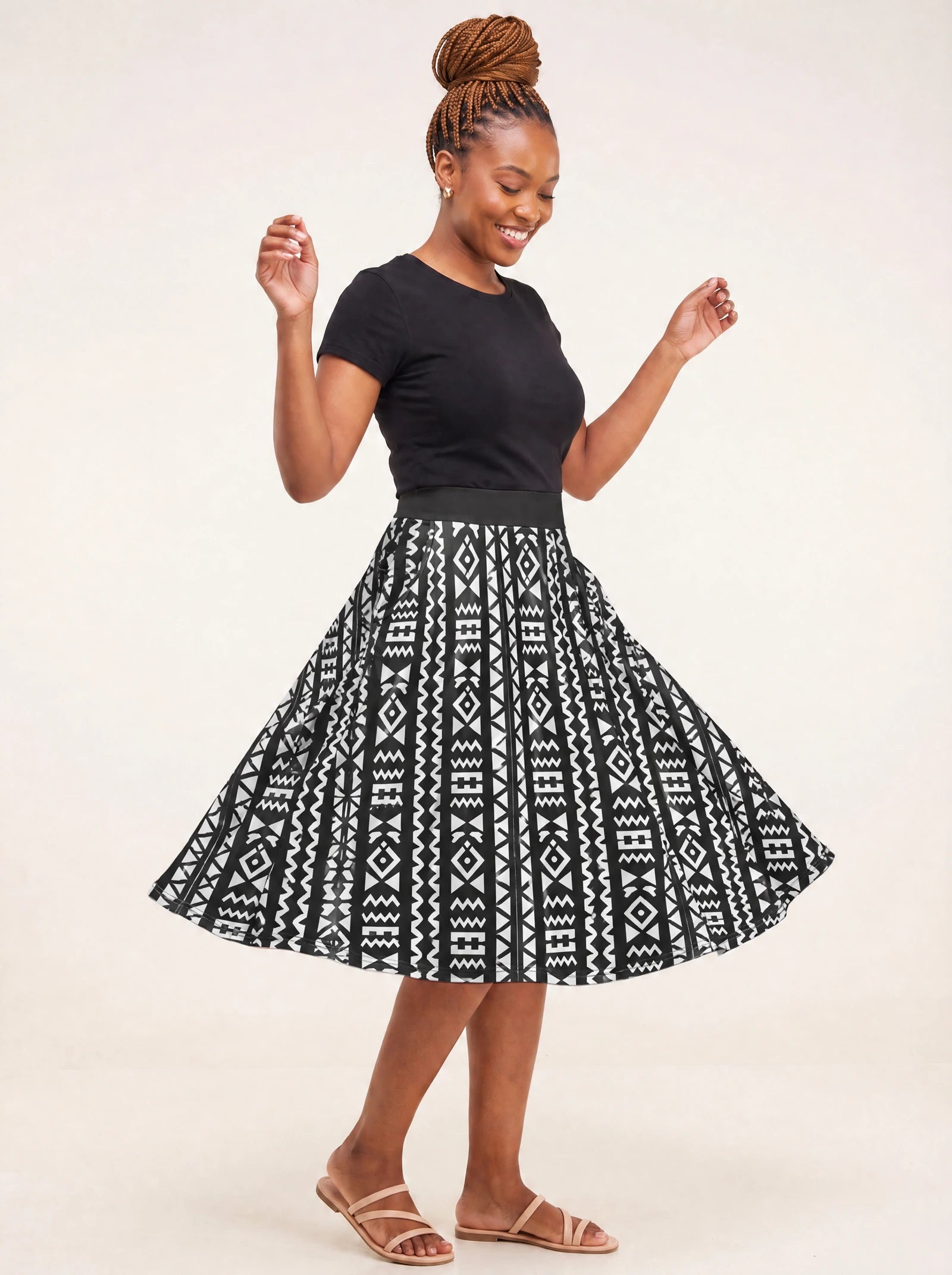 "Kuba" Twirl Skirt — twirling, skirt flared out