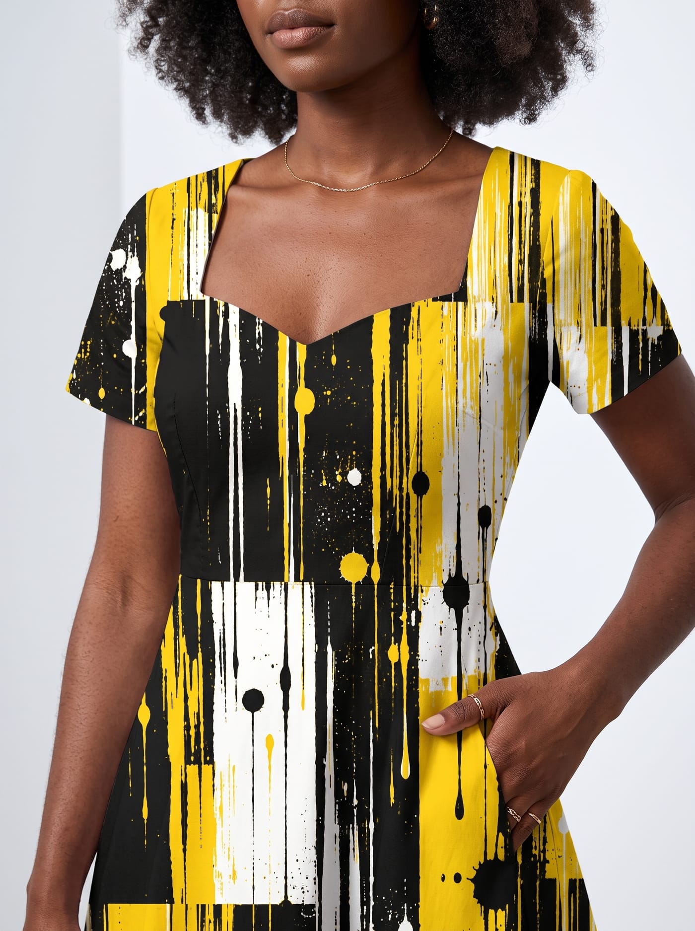 "Mvua" Sweetheart Midi Dress