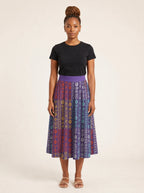 "Oshun Zamani" Twirl Skirt — front view on model
