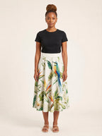 "Ndege" Twirl Skirt — front view on model