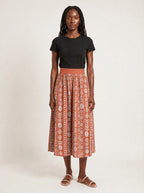 "Oshun Kijani" Twirl Skirt — front view on model