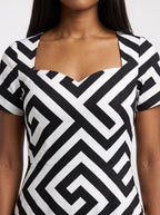 "Zamu" Sweetheart Midi Dress