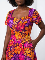 "Waridi" Sweetheart Midi Dress