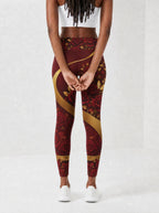 "August Girl Roses" Leggings — back view on model