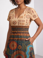 "Mto" Short Sleeve Maxi Dress