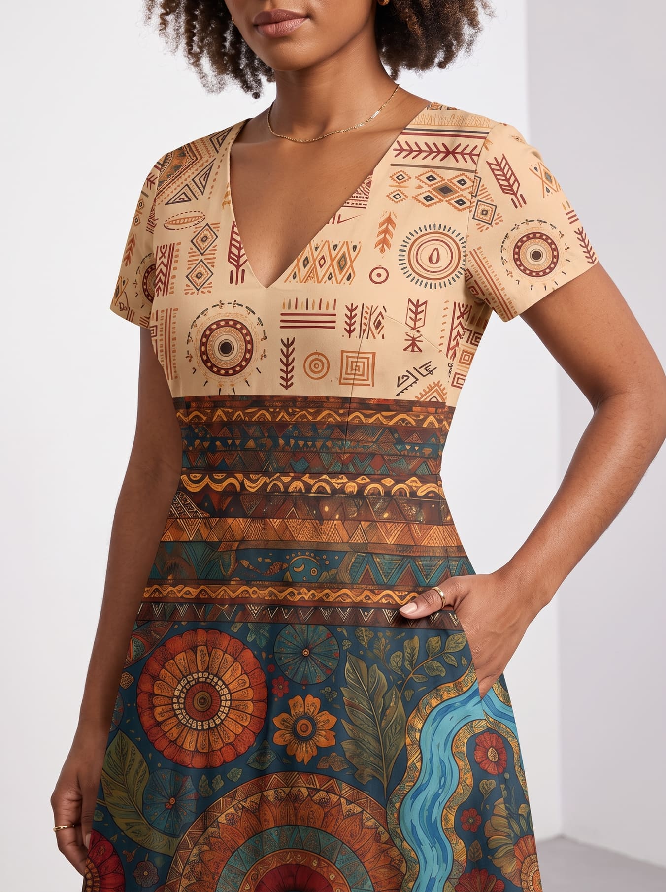 "Mto" Short Sleeve Maxi Dress