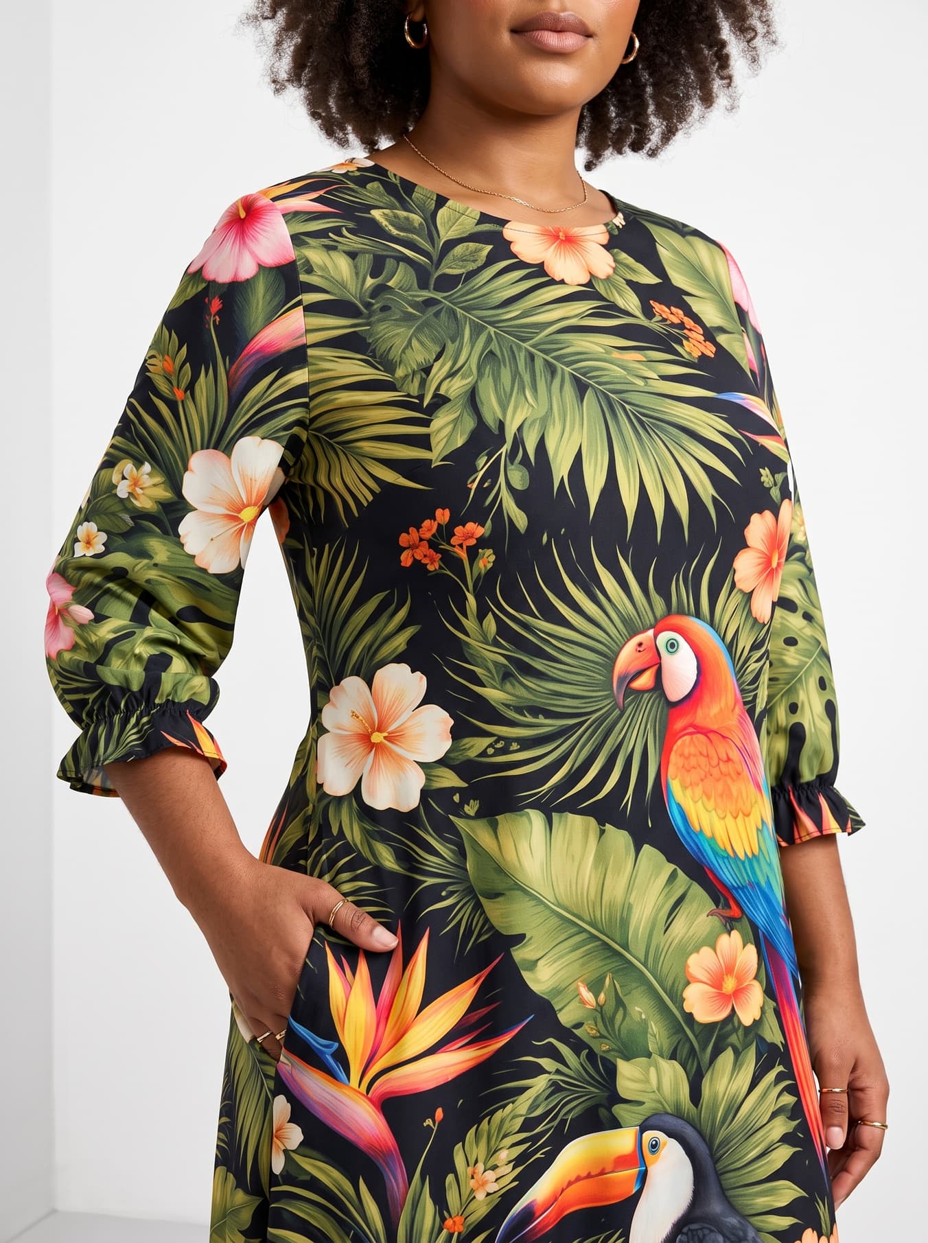 "Kasuku" Long Sleeve Maxi Dress