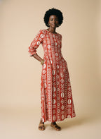 "Oshun Kijani" Long Sleeve Maxi Dress