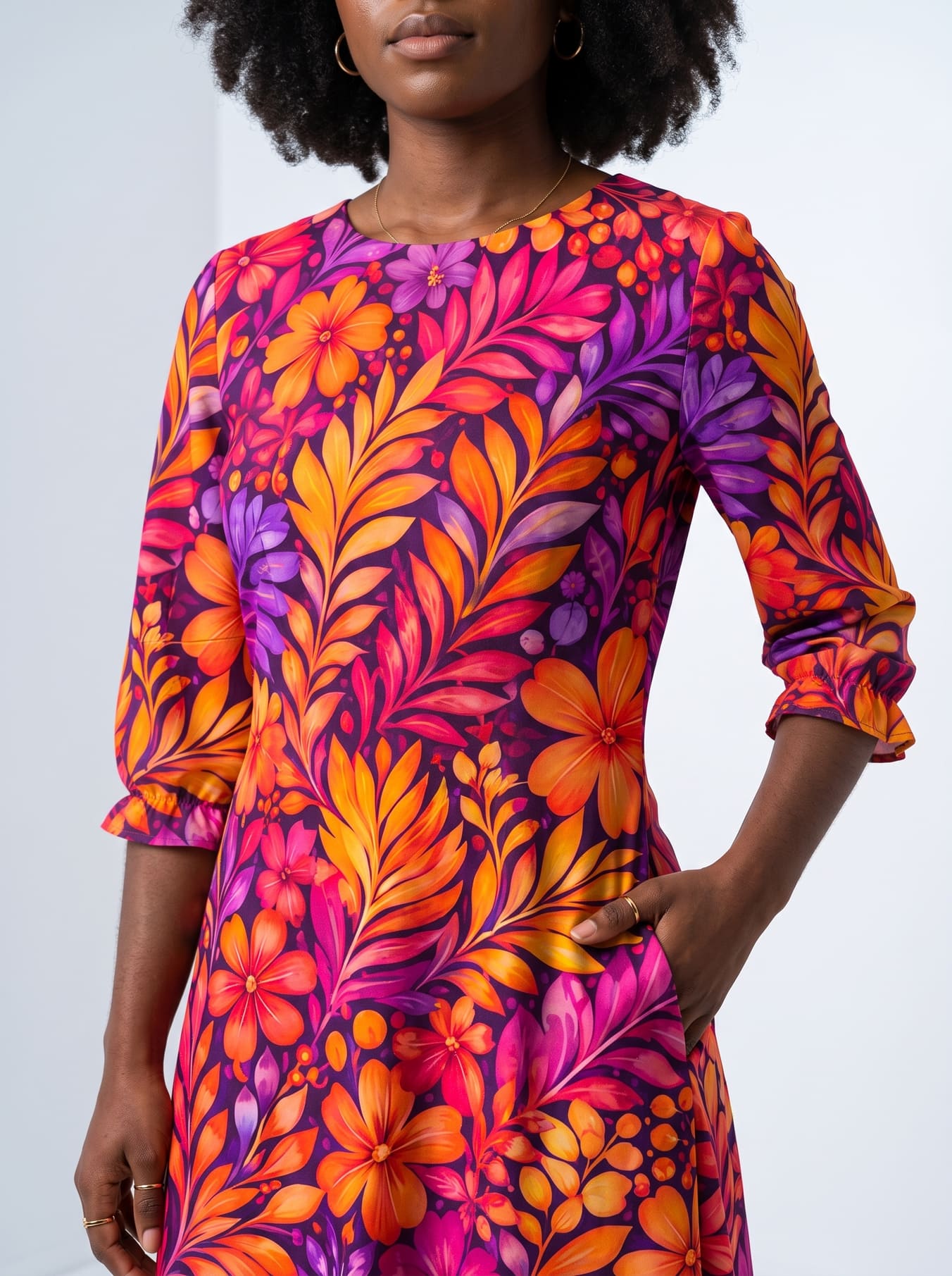 "Waridi" Long Sleeve Maxi Dress