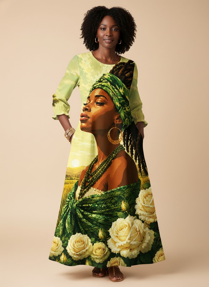 "Tulia" Long Sleeve Maxi Dress