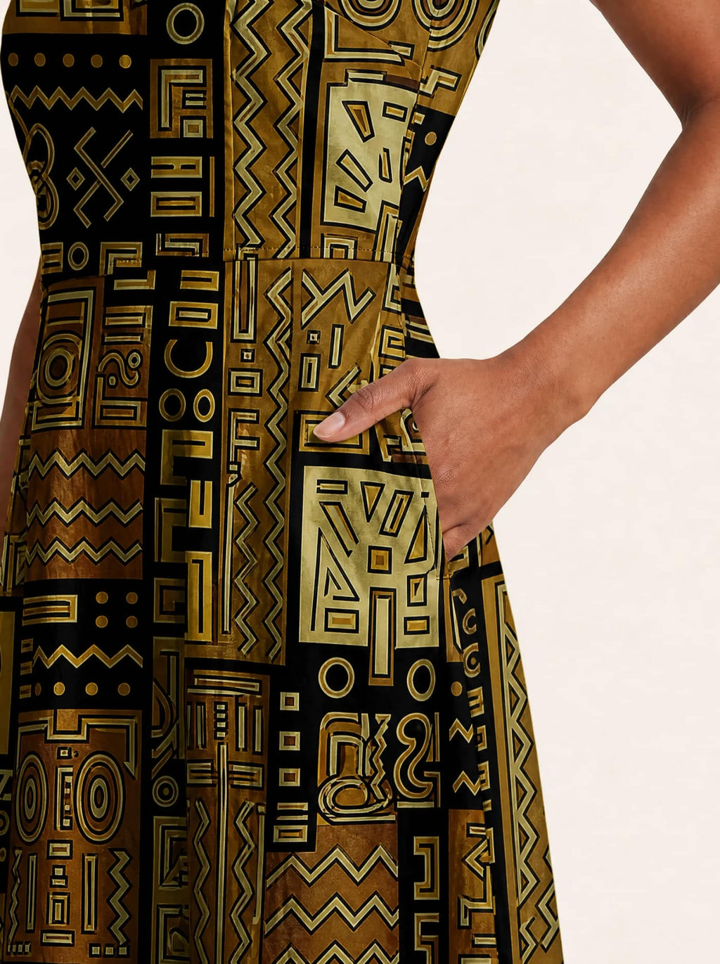 "Sankofa" V Neck Midi Dress Promo