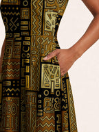 "Sankofa" V Neck Midi Dress Promo