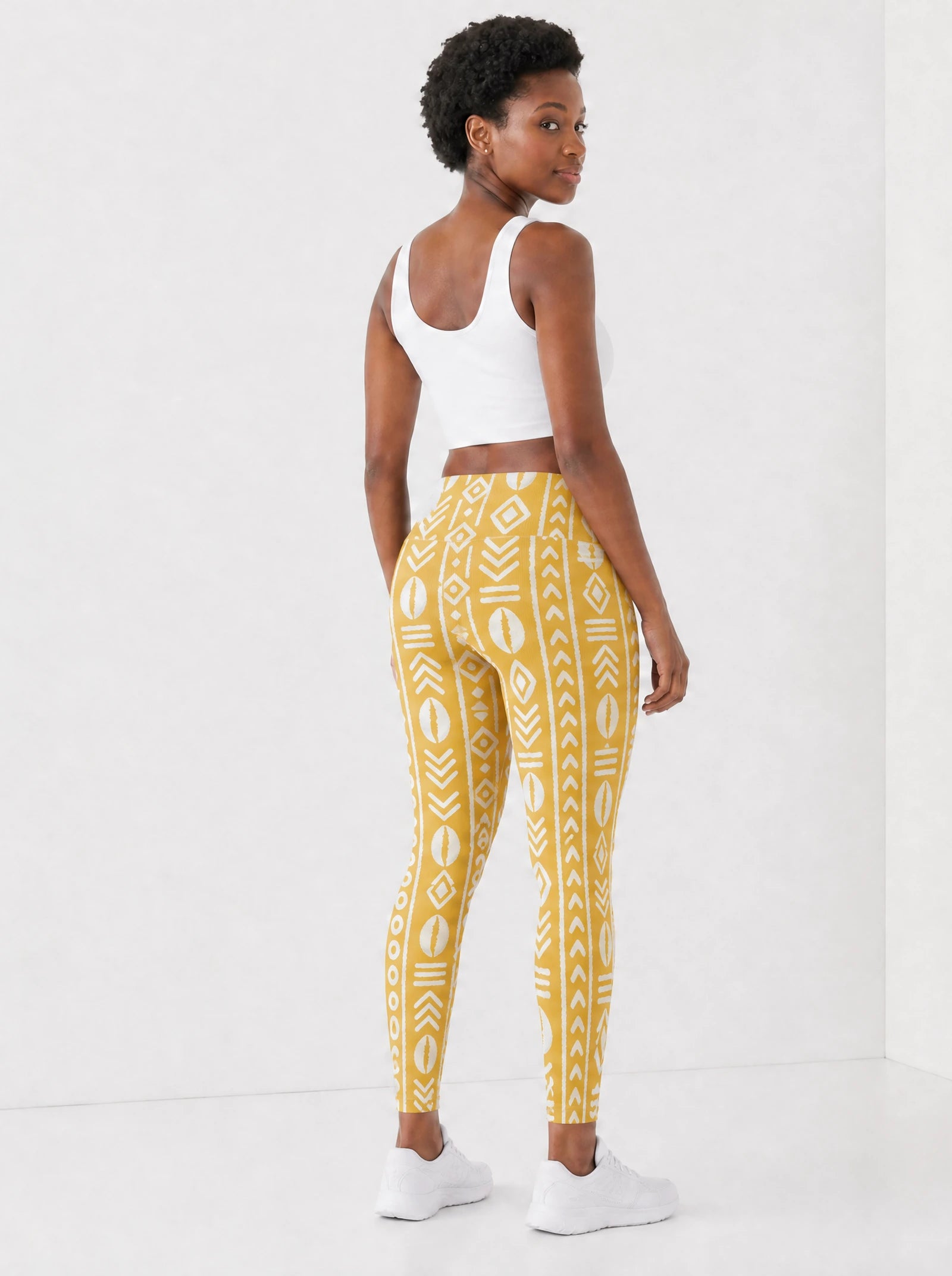 "Oshun Dhahabu" Leggings — back view on model
