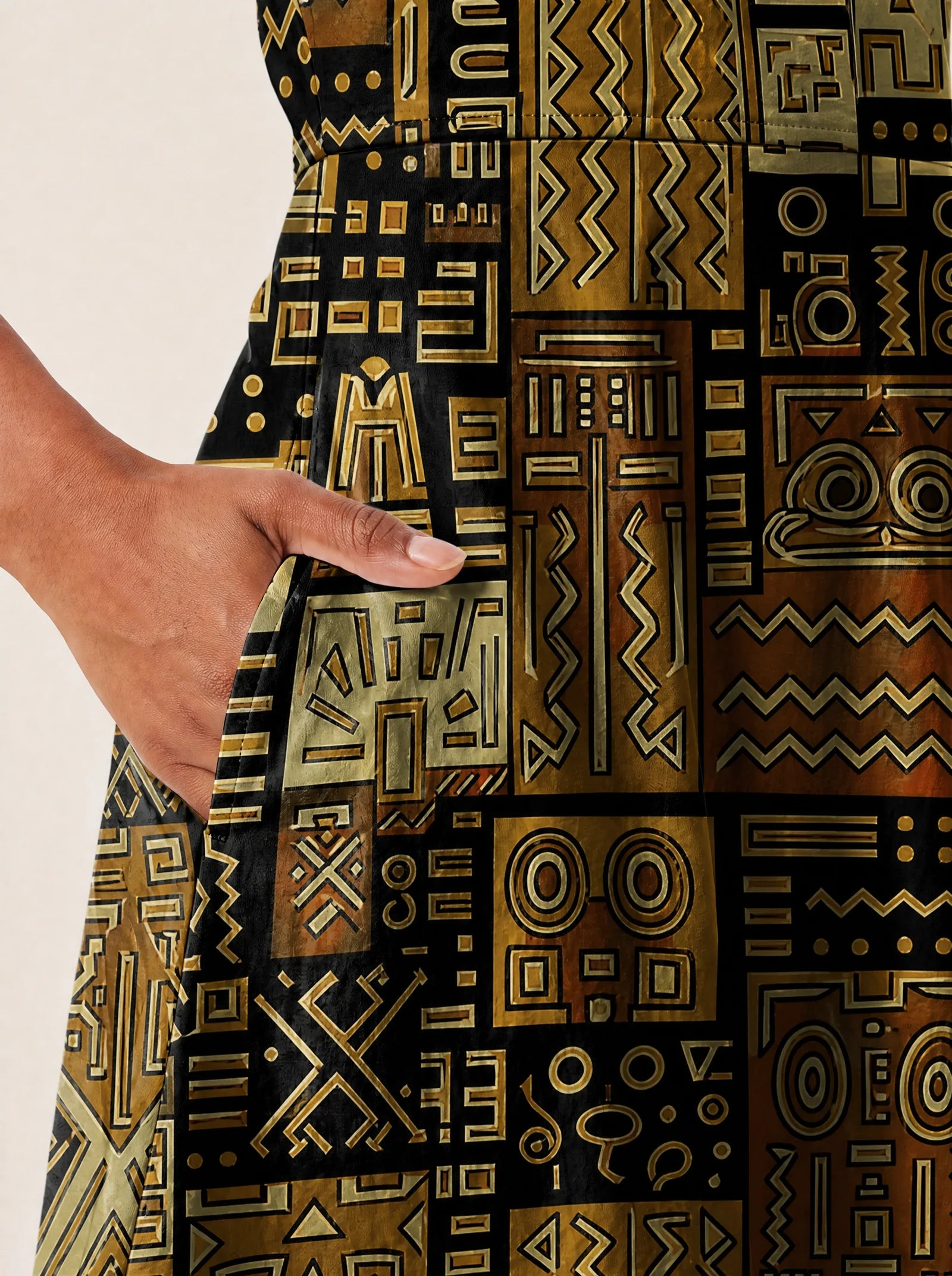 "Sankofa" V Neck Midi Dress
