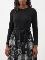 "Mizimu" Long Sleeve Midaxi Dress — standing, angled view on model