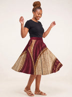 "Tapa" Twirl Skirt — full length on model