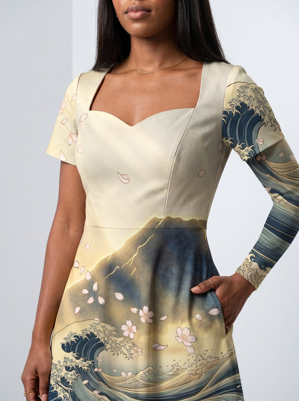 "Wimbi" Sweetheart Midi Dress
