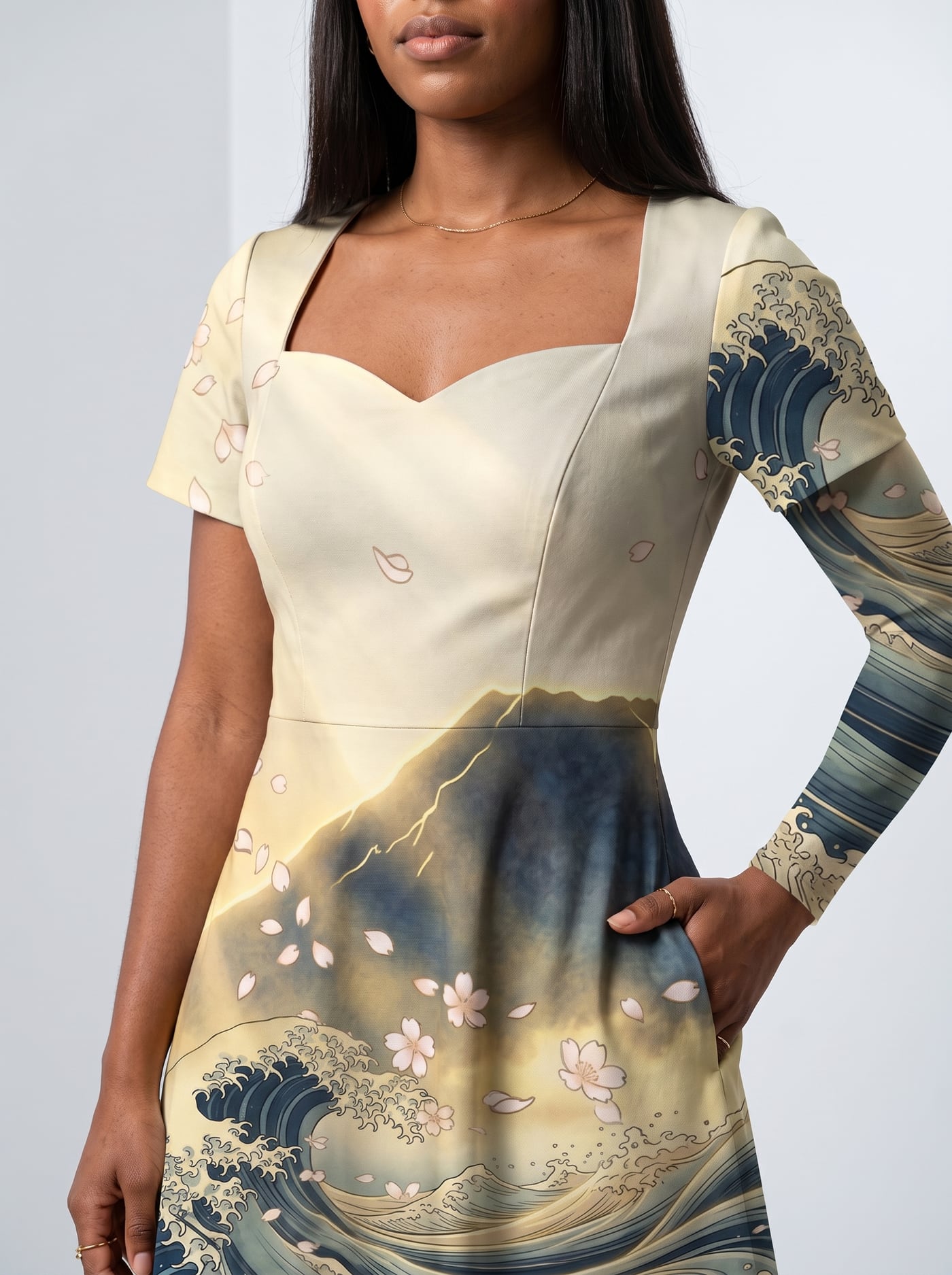"Wimbi" Sweetheart Midi Dress