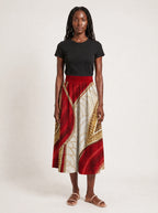 "Utukufu" Twirl Skirt — full length on model