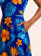 "Maua" V Neck Midi Dress Promo