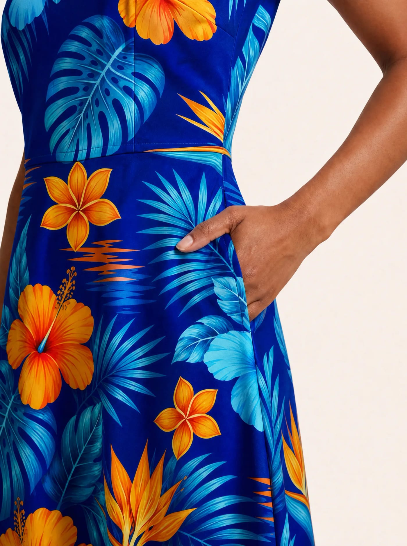 "Maua" V Neck Midi Dress Promo