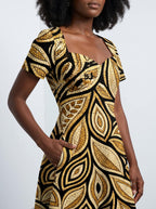 "Ashanti" Sweetheart Midi Dress