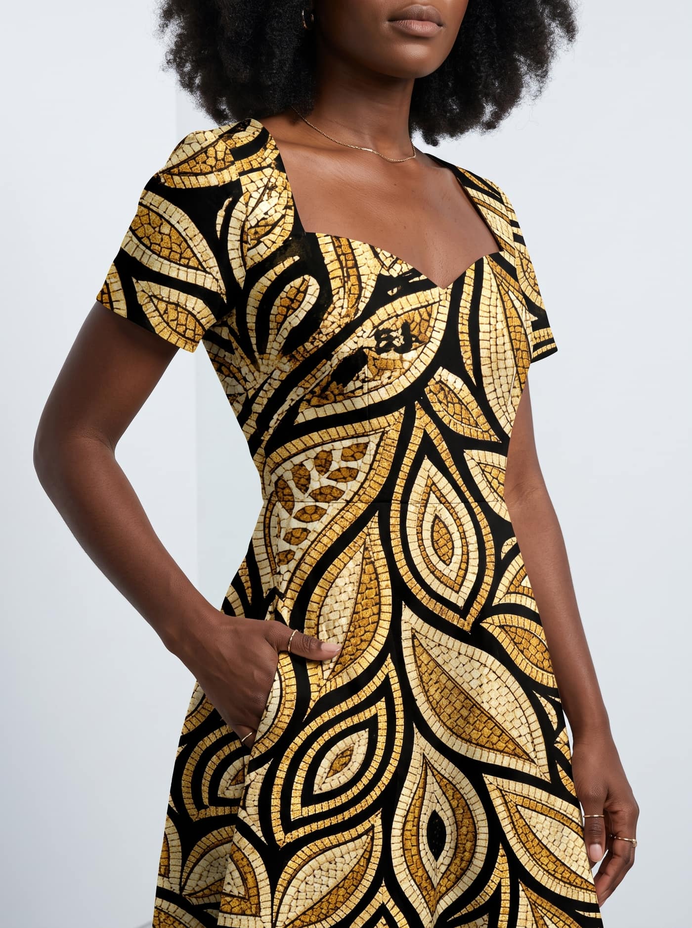 "Ashanti" Sweetheart Midi Dress