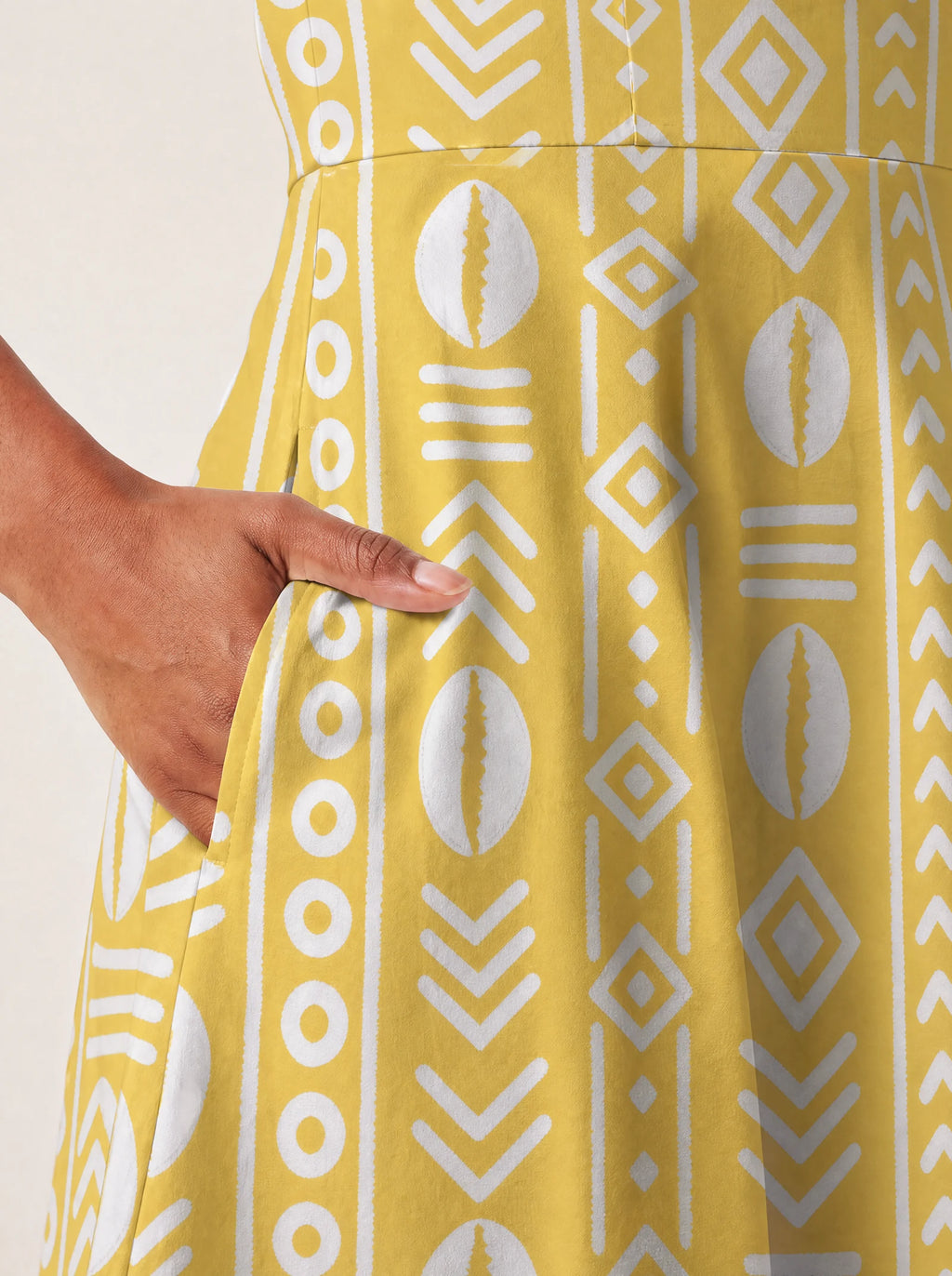 "Oshun Dhahabu" V Neck Midi Dress
