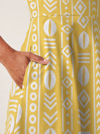 "Oshun Dhahabu" V Neck Midi Dress