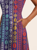 "Oshun Zamani" V Neck Midi Dress Promo