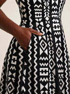 "Kuba" V Neck Midi Dress