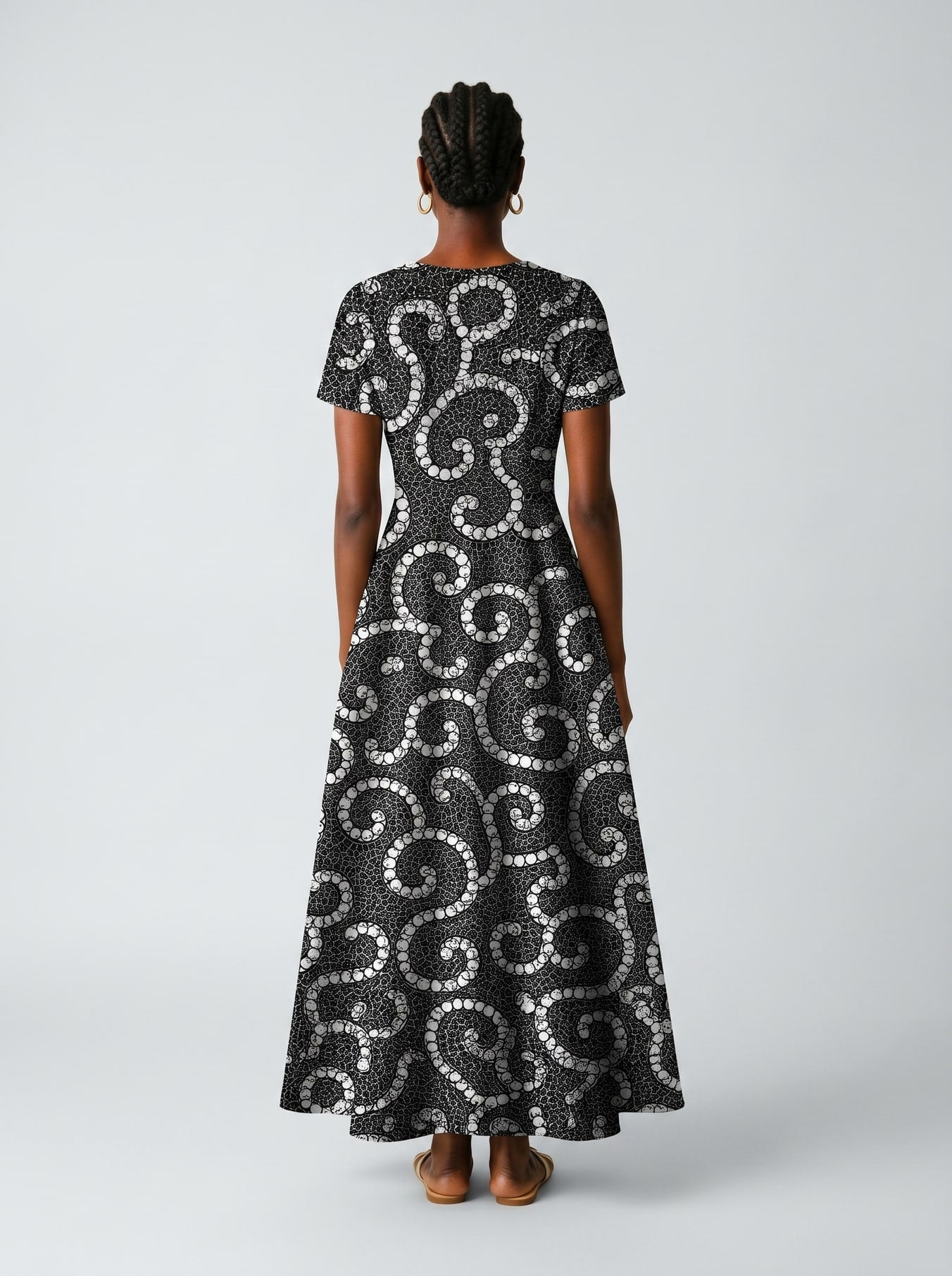 "Duara" Short Sleeve Maxi Dress