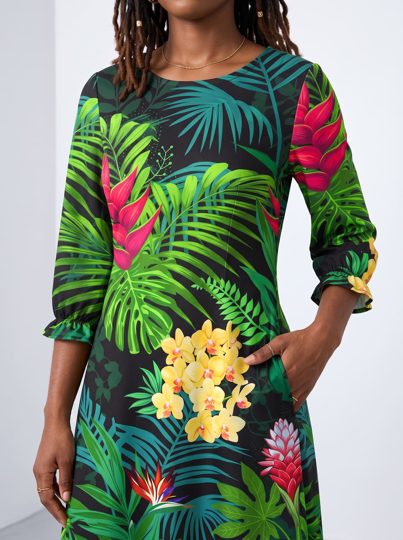 "Kitropiki" Long Sleeve Maxi Dress