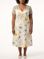 "Alizeti" Short Sleeve Maxi Dress