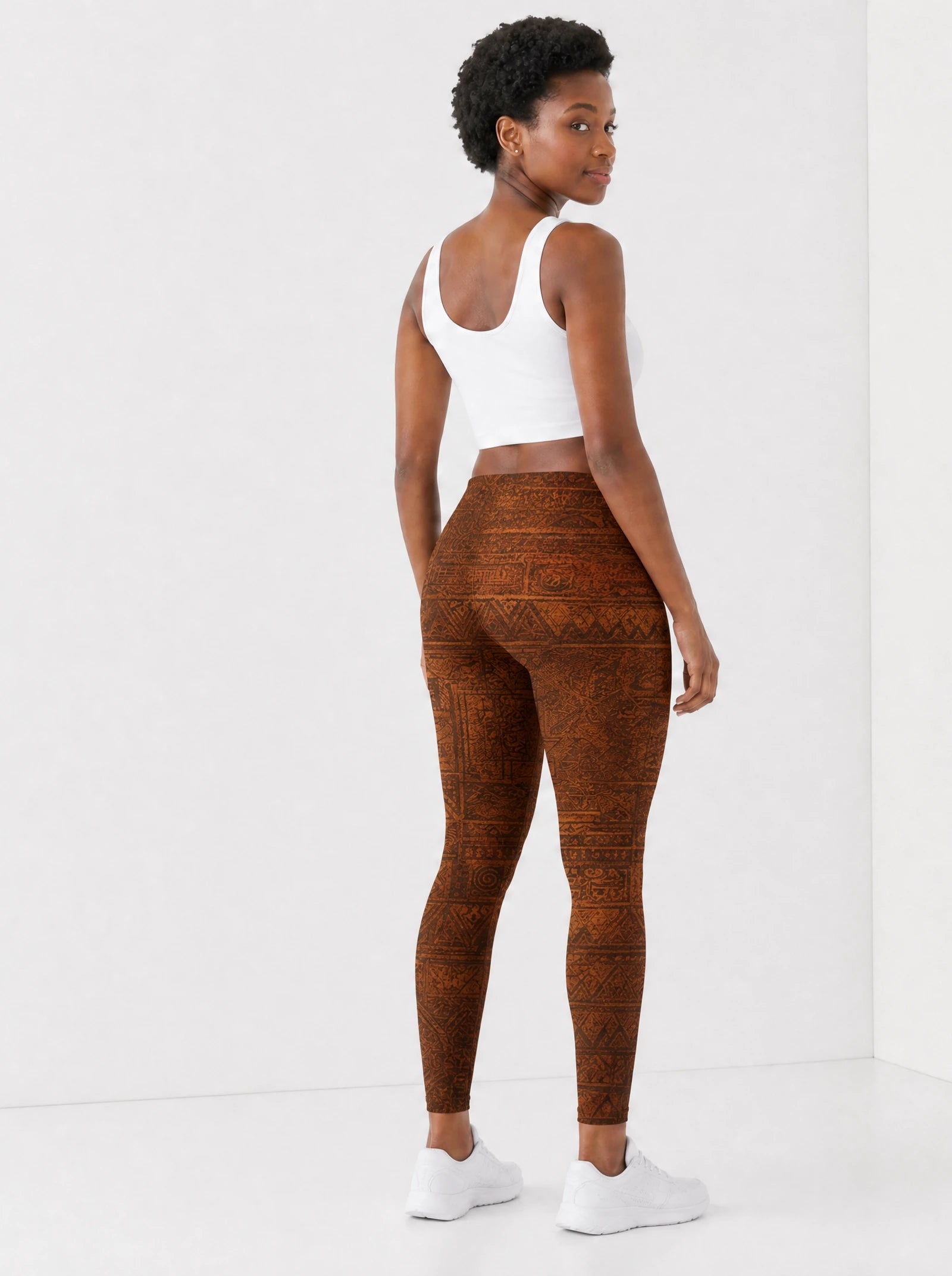 Black Girl Magic Leggings — back view on model