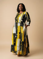 "Mvua" Long Sleeve Maxi Dress