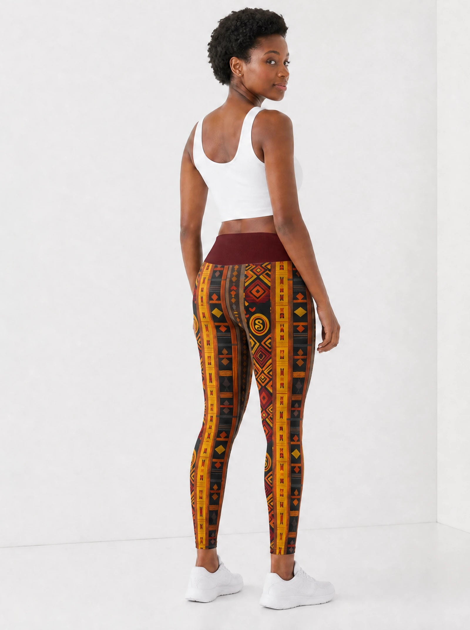 Melanin Radiance Leggings — back view on model