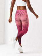"August Queen Pink" Leggings — back view on model