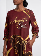 "August Girl Roses" Long Sleeve Maxi Dress